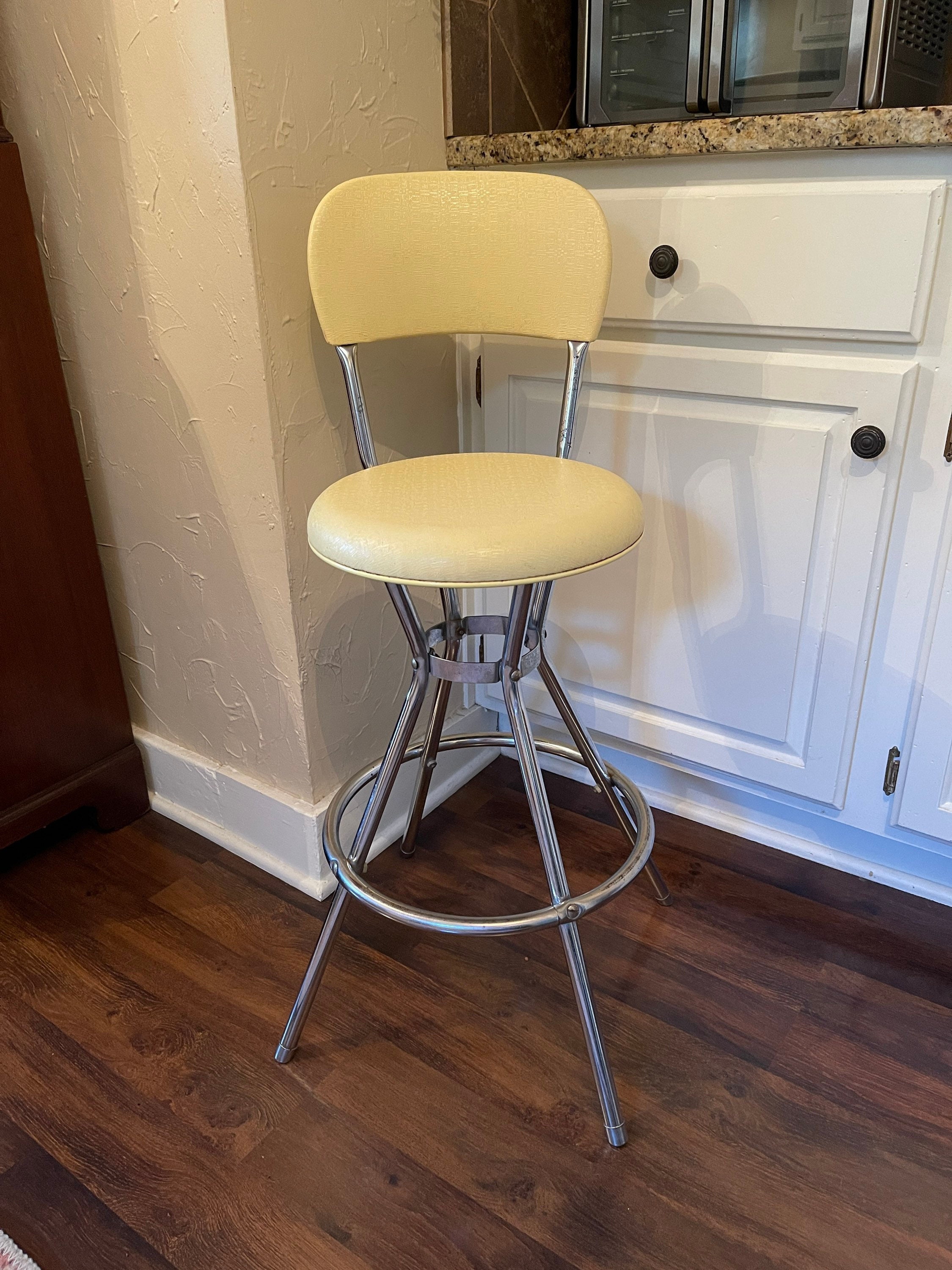 Retro Costco Swivel Metal and Vinyl Stool Etsy