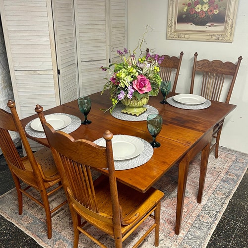 Hoosier Desk With Refinished Top And Painted Base | eBay