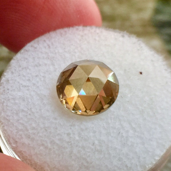 Rose Cut Moissanite /  Honey Champagne  / 9mm / 2.85 carat / Loose