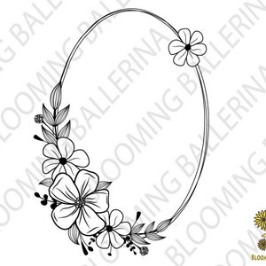 Cornice Fiore SVG, File SVG Wreath, Fiore Wreath svg, Cornice Monogram floreale, Clipart matrimonio, fiori wreath svg, cornici monogramma ovale