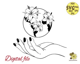 Download Flower Globe Svg Etsy
