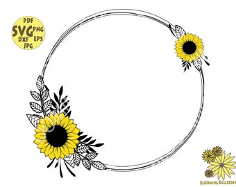 Free Free 191 Sunflower Half Leaf Wreath Svg SVG PNG EPS DXF File