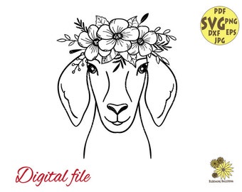 Download Floral Crown Goat Etsy