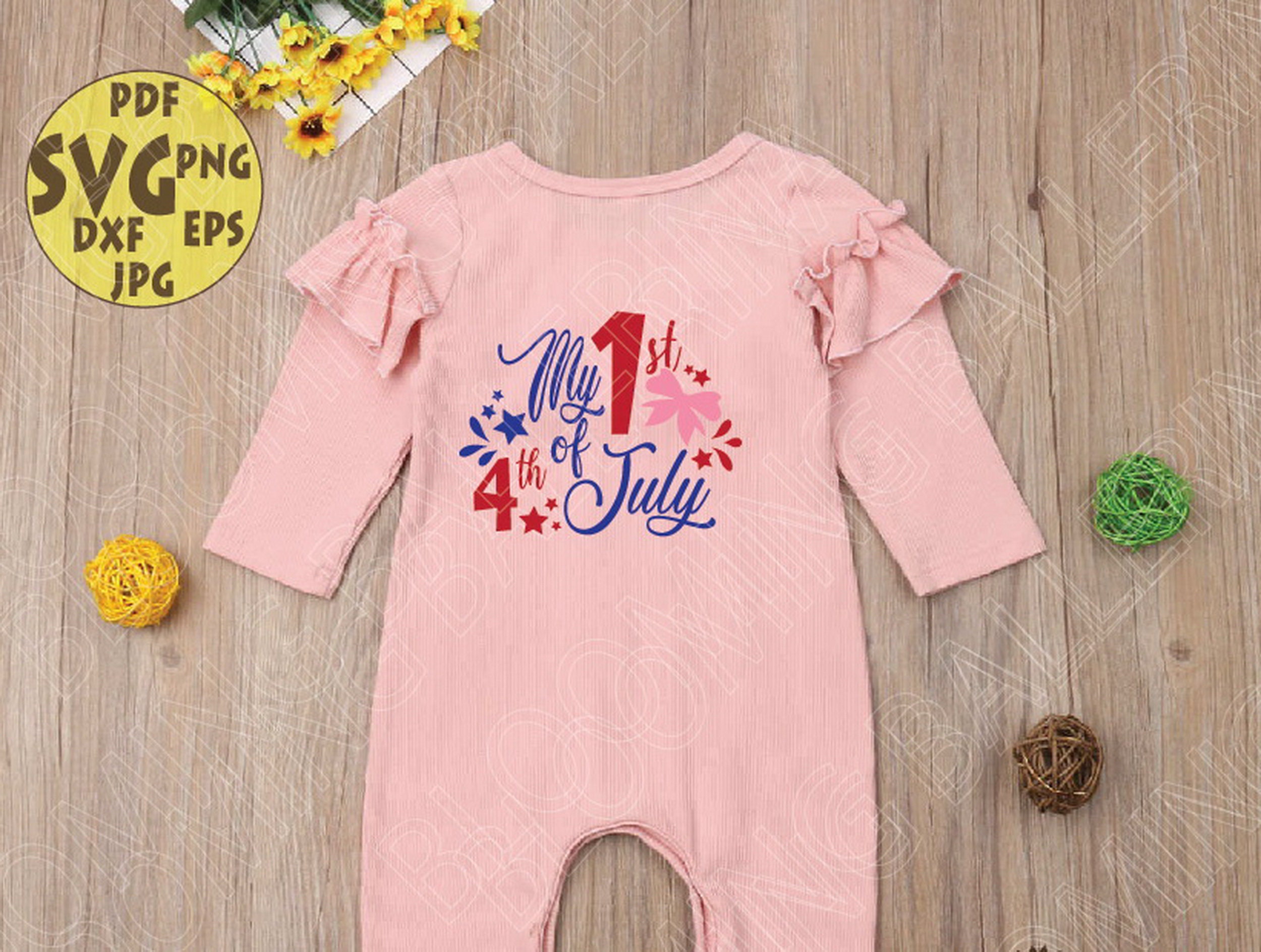 Baby's First 4th July Svg File for Baby Girl and Baby Boy - Etsy