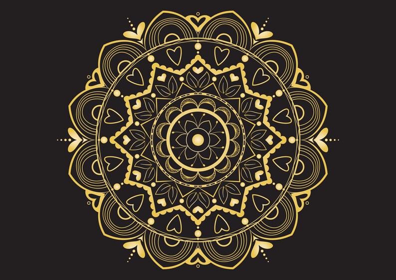 Download Lotus Heart Mandala SVG Flower and Leaves SVG Yoga gift | Etsy