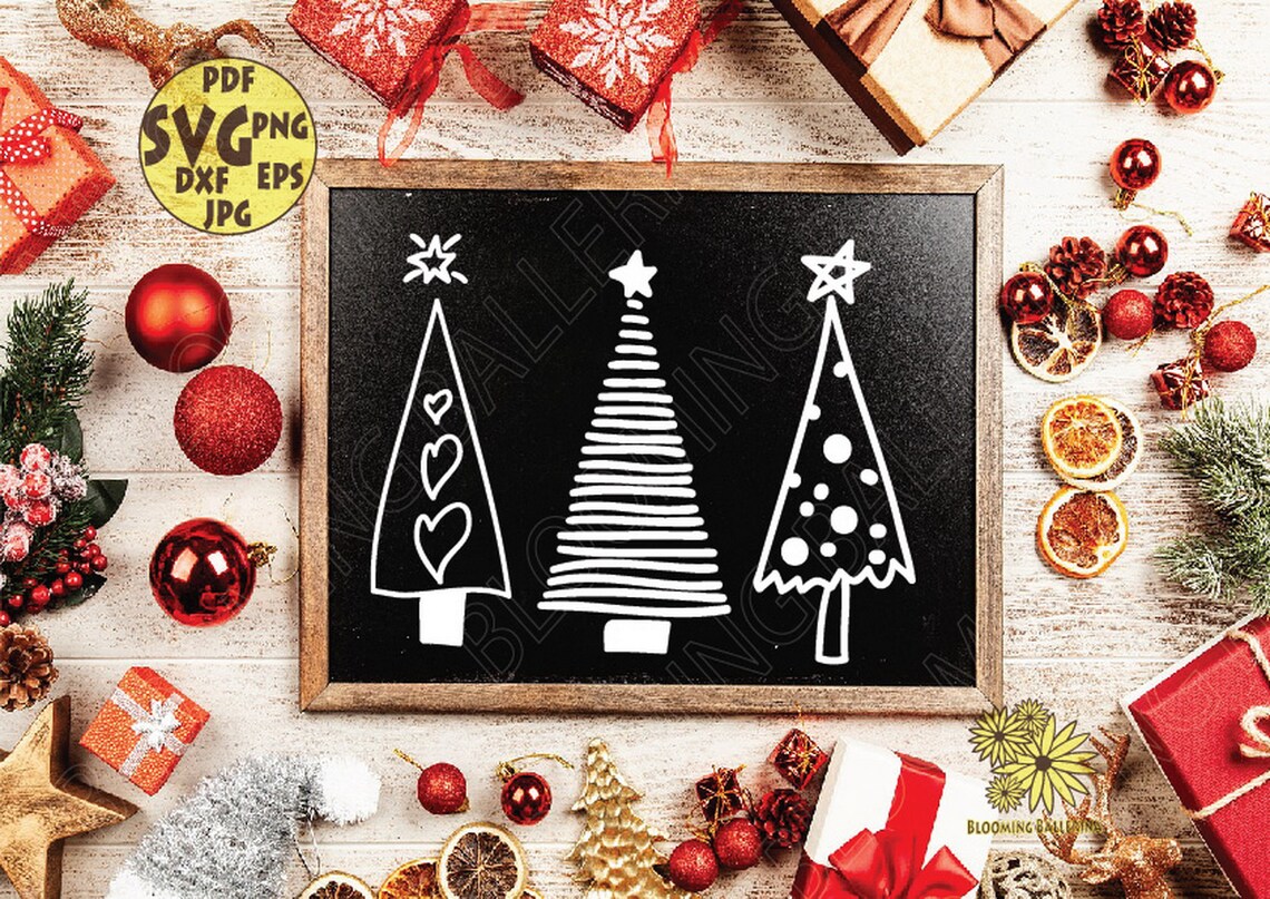 Christmas Trees Svg Christmas Tree Svg Hand Drawn Tree Svg - Etsy