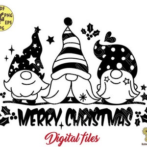 Christmas Gnomes Svg, Merry Christmas Svg, Winter Gnome Clip art, Gnome cut file Svg, Gnome family Svg, Gnome Christmas sign svg, cricut