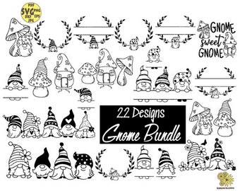 Gnomes svg files, Gnome SVG file Bundle, Floral Gnome cut file, Mushroom svg, Gnome Sweet Gnome Svg,Gnome Monogram svg file,Gnome Wreath Svg