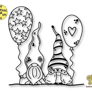 Gnomes Svg, Gnomes with Balloons Svg, Love Svg, Gnome Svg, Valentines Gnomes Svg, Valentines Svg, Gnome Clipart, Bundle Gnomes Svg, Holiday