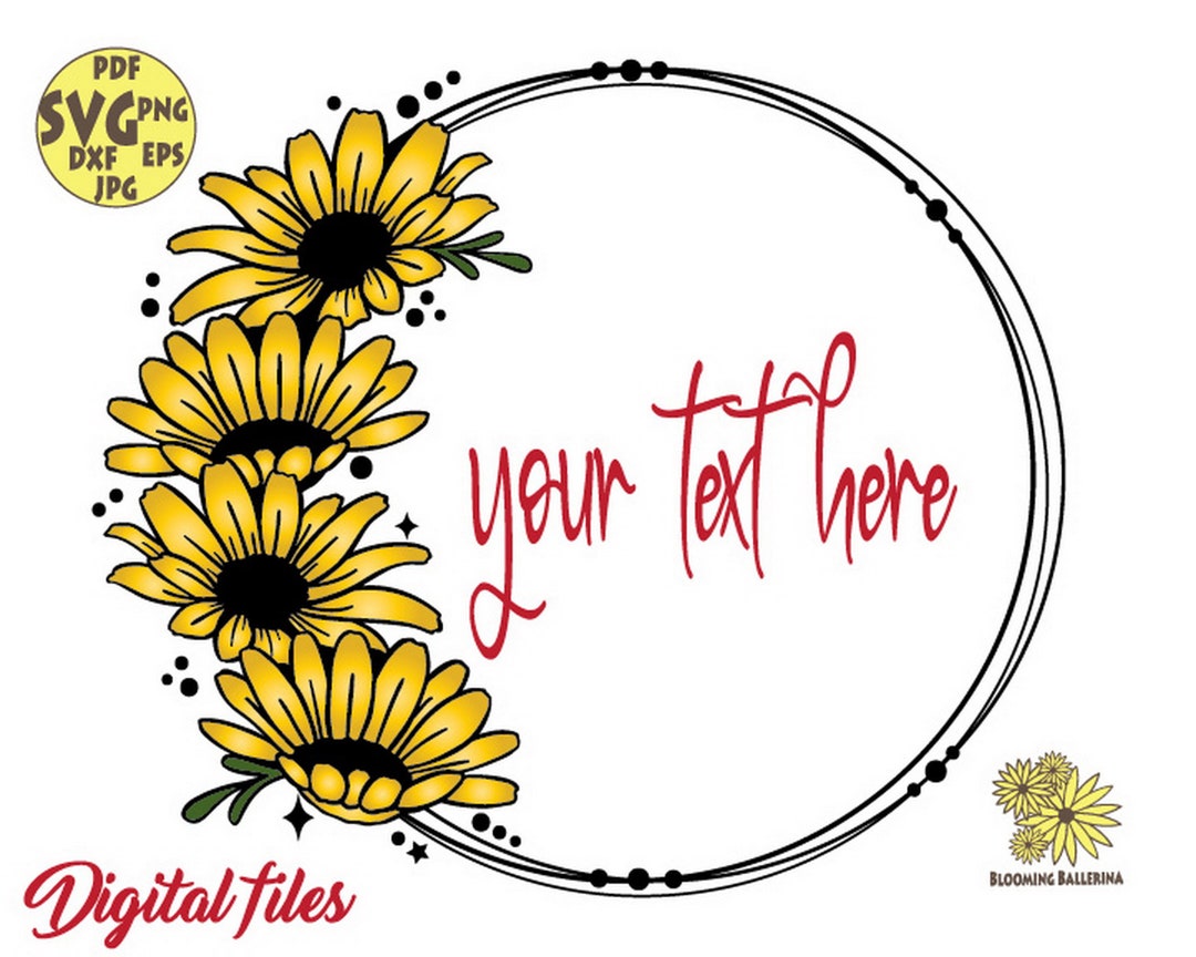 Daisy Svg, Round Frame Svg File, April Birth Flower, Flower Circle ...