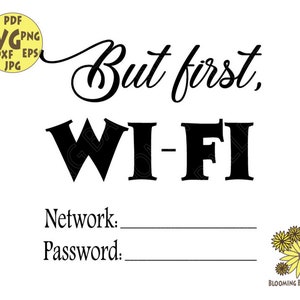 Wi-Fi Pass Svg, WiFi password Svg, Cricut designs for cafe, restaurant, coffee shops, Bed and Breakfasts, Air B&B&#39;s, hostels, common rooms