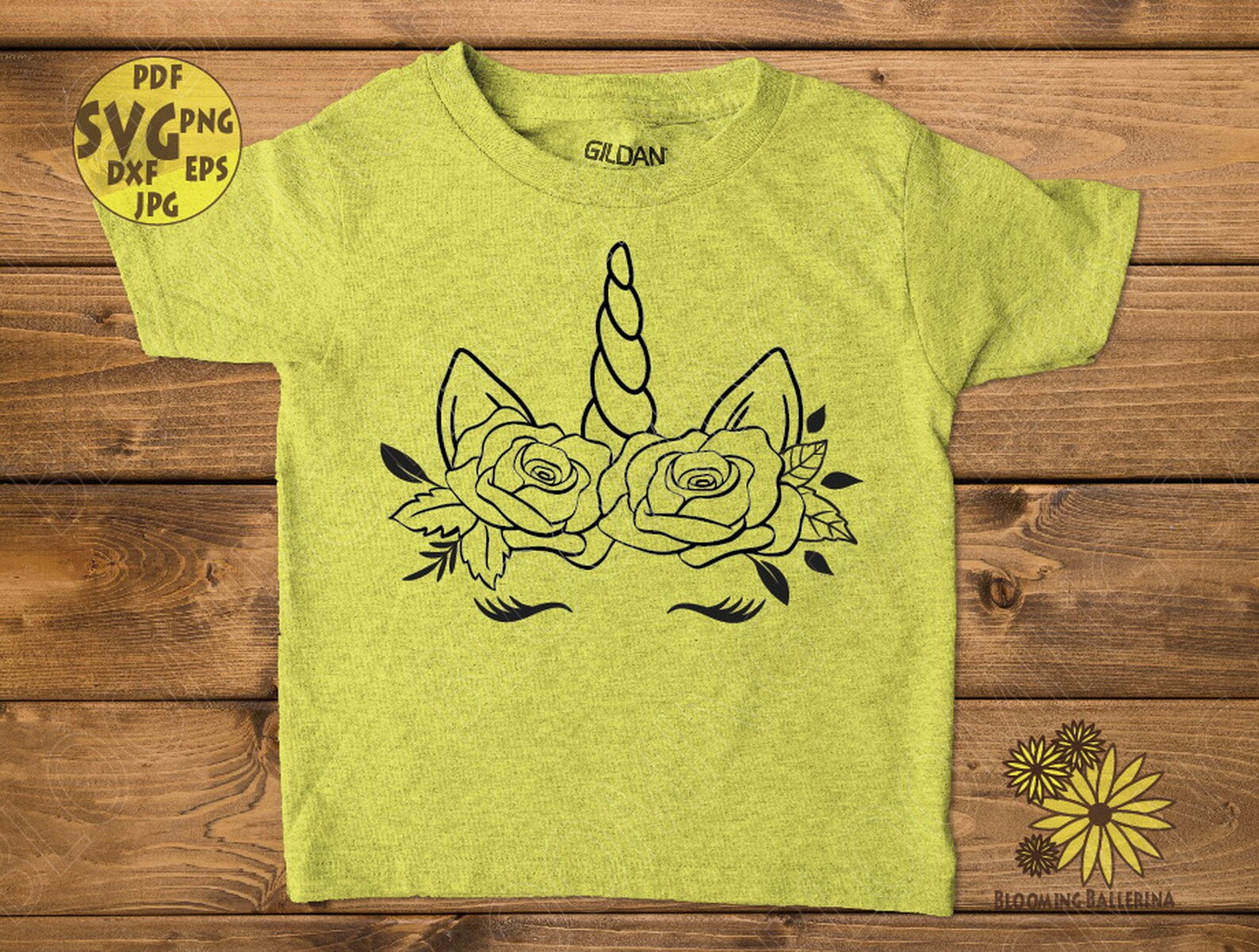 Flower Unicorn face with roses and leaves svg file Floral Etsy