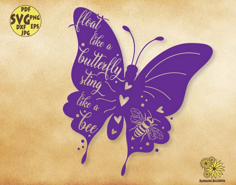 Float Like a Butterfly Sting Like a Bee Svg File Etsy