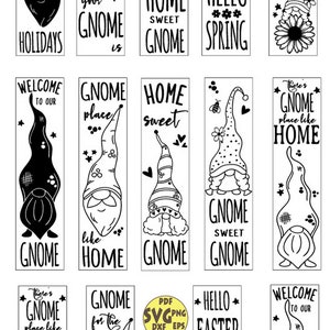 14 Gnome Porch Sign Svg, Bundle Gnomes Svg, Gnome Sweet Gnome Svg ...