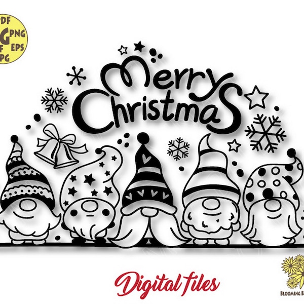 Christmas Gnomes Svg file, Christmas Gnome Svg,Merry Christmas Svg,Winter Gnome Clip art,Gnome cut file,Gnome family Svg,Funny christmas svg