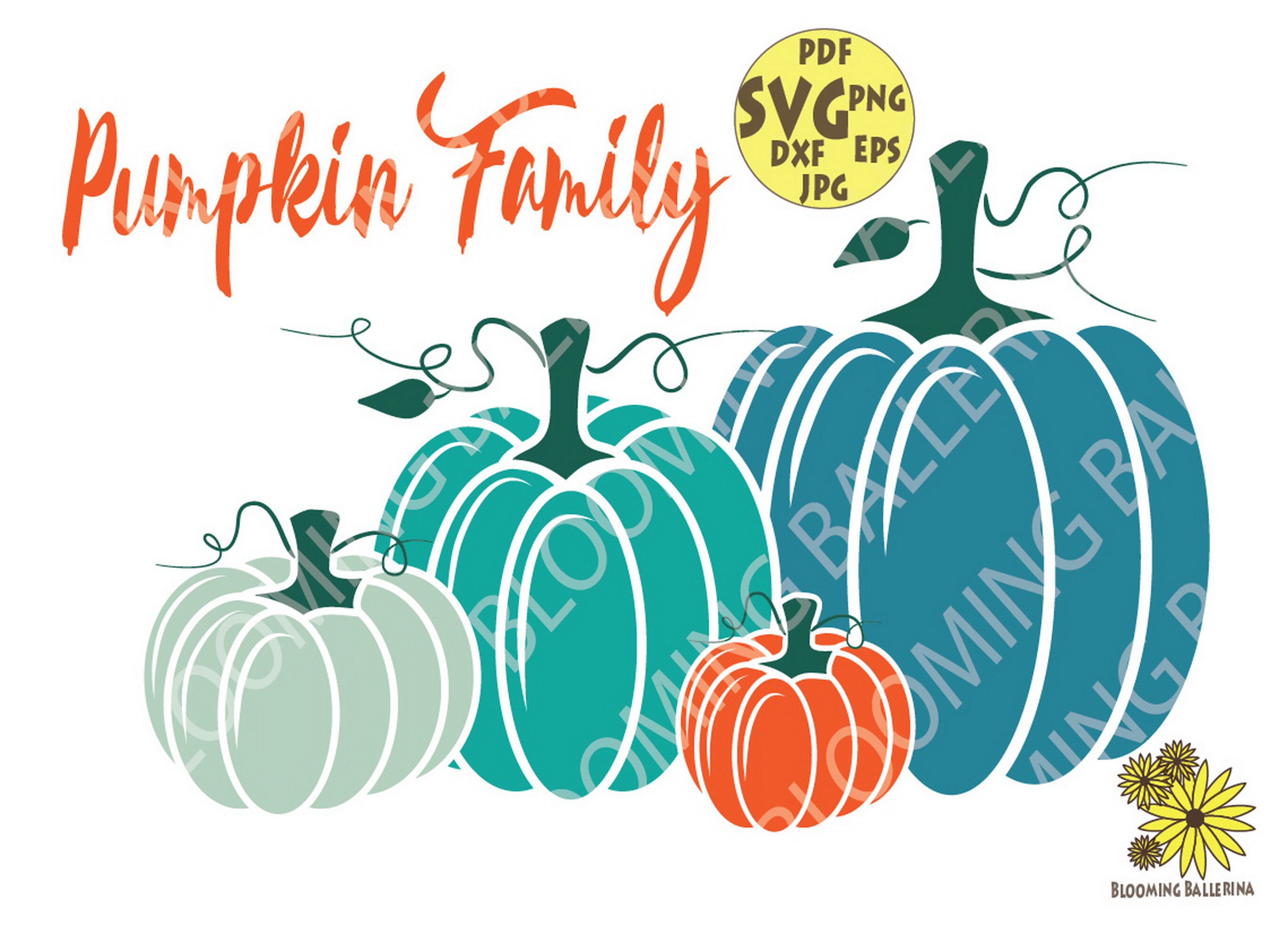 Download Pumpkin Svg Halloween Svg Autumn Teal Pumpkins Clipart Etsy