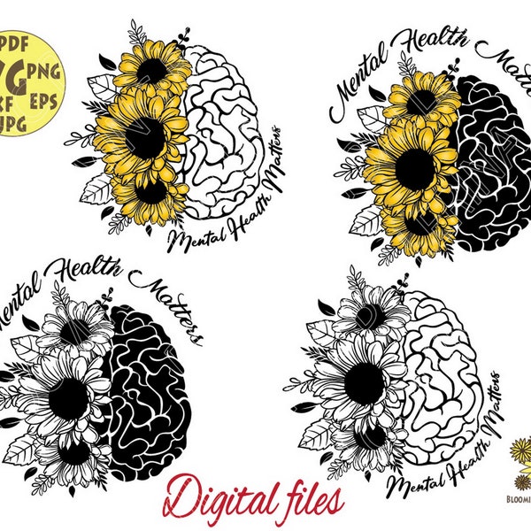 Mental Health Matters Sunflowers Svg Etsy Singapore