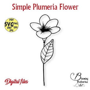 Eenvoudige bloem SVG, Plumeria SVG, minimalistische SVG, bloem SVG-bestand, Plumeria bloem gesneden bestand, Hawaii SVG, Hawaiiaanse SVG, Aloha SVG, zomer SVG