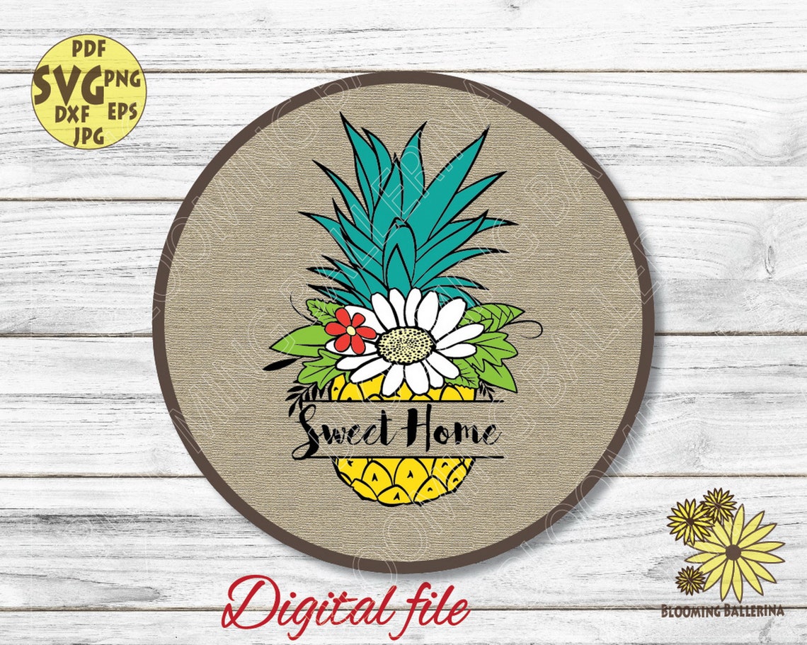Download Flower Pineapple Svg Floral Pineapples Svg Monogram | Etsy