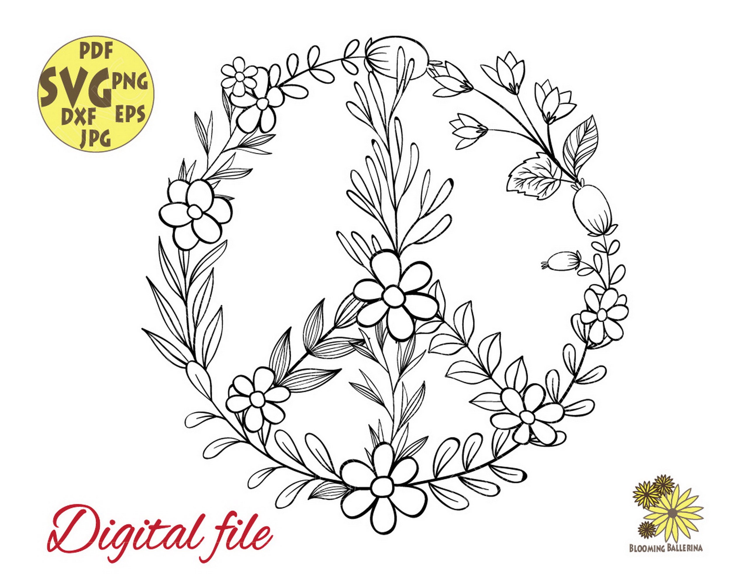 Hippie Flower Crown SVG and PNG File Download – The Salty Yankee