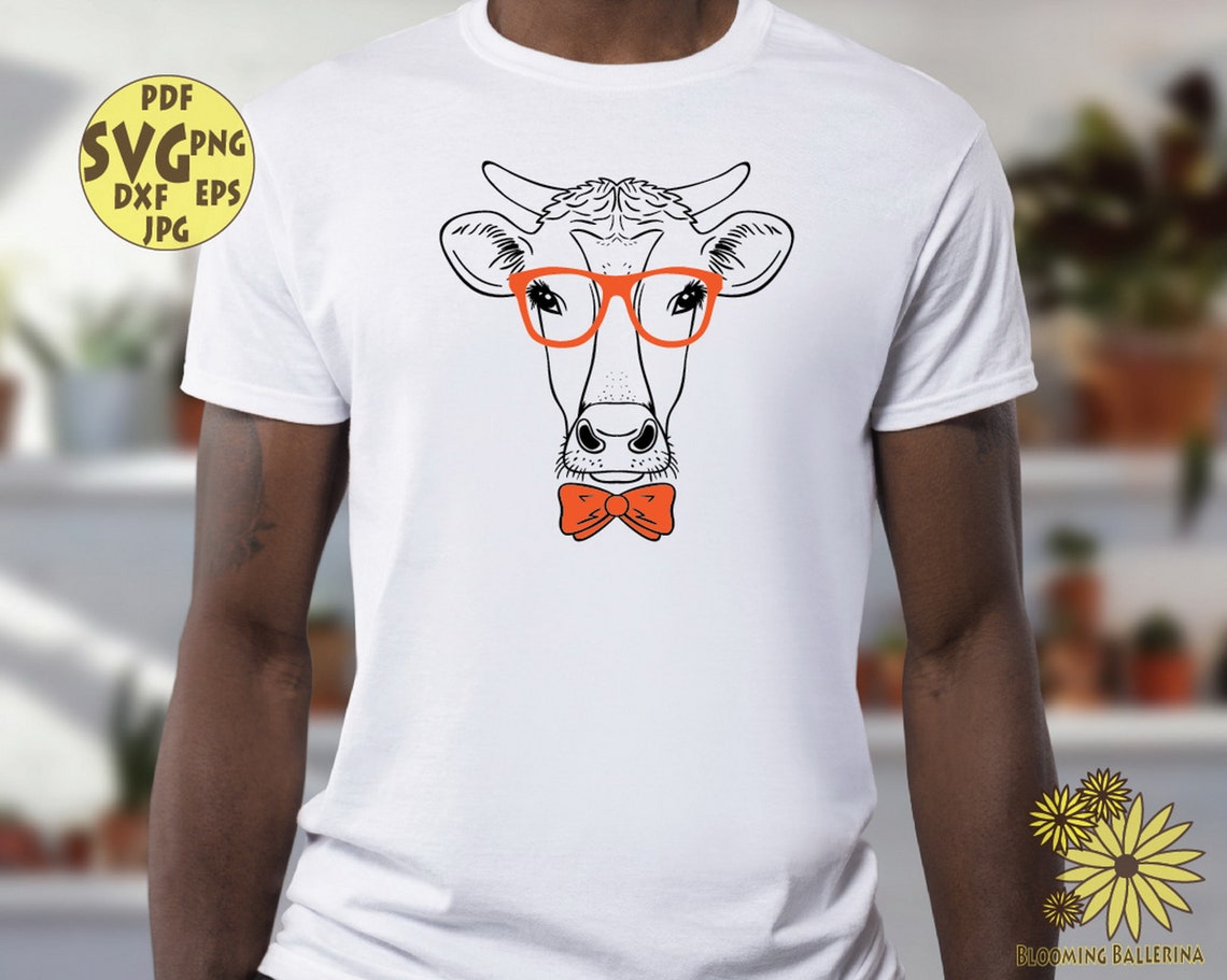 Download Cows Svg Cow with glasses Svg Floral Cow Cow Family Svg | Etsy