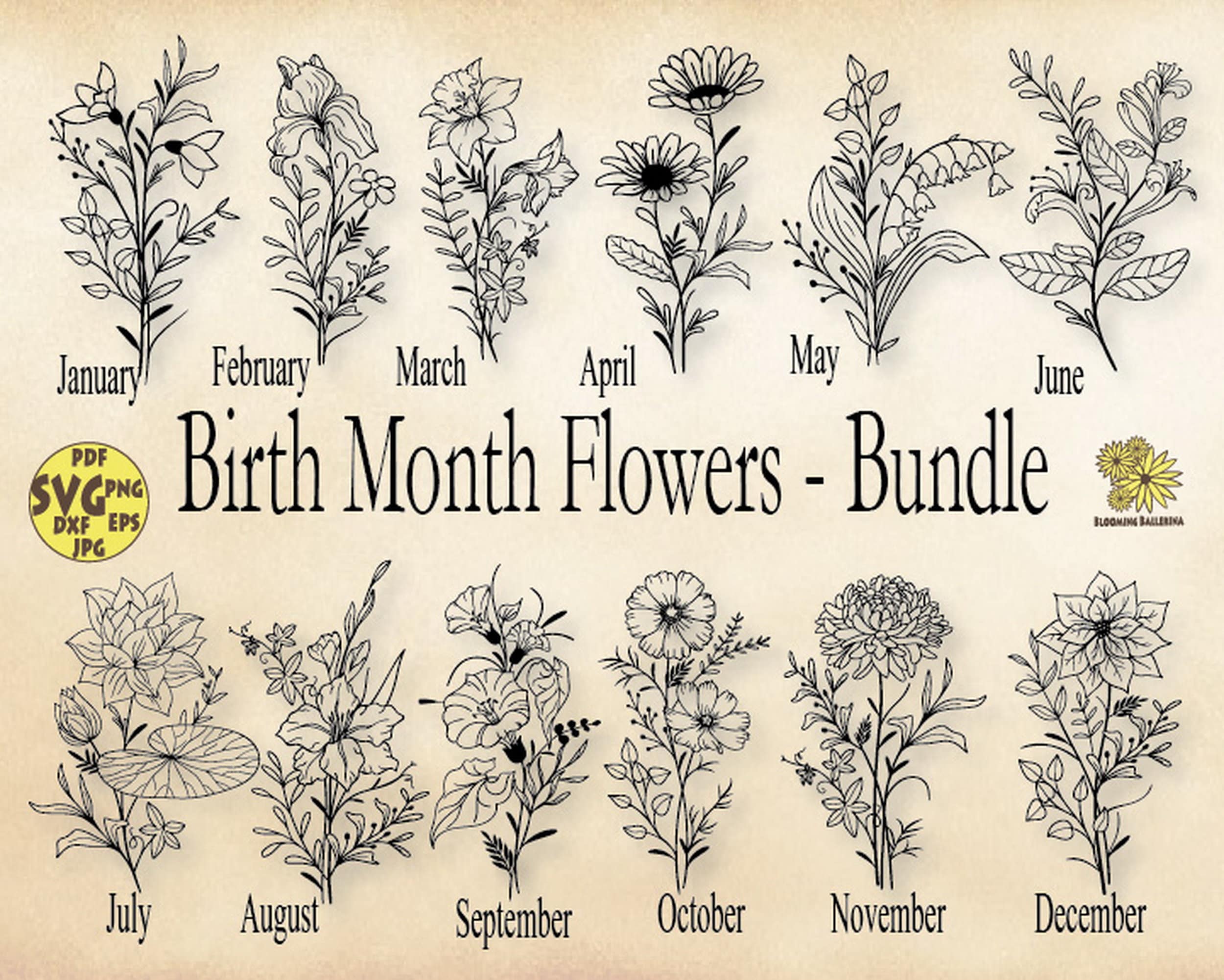 April & November Birth Flower Tattoos