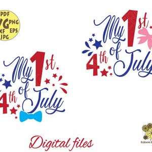 Baby's First 4th July Svg File for Baby Girl and Baby Boy Svg Files ...