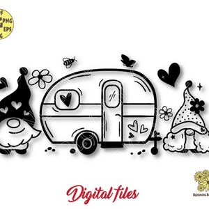 Camper Svg file, Gnomes Svg, Van Svg, Funny Camping Svg, Camping sign svg, Camping svg, Camp life svg, Gnome clipart, Camping Shirt Svg