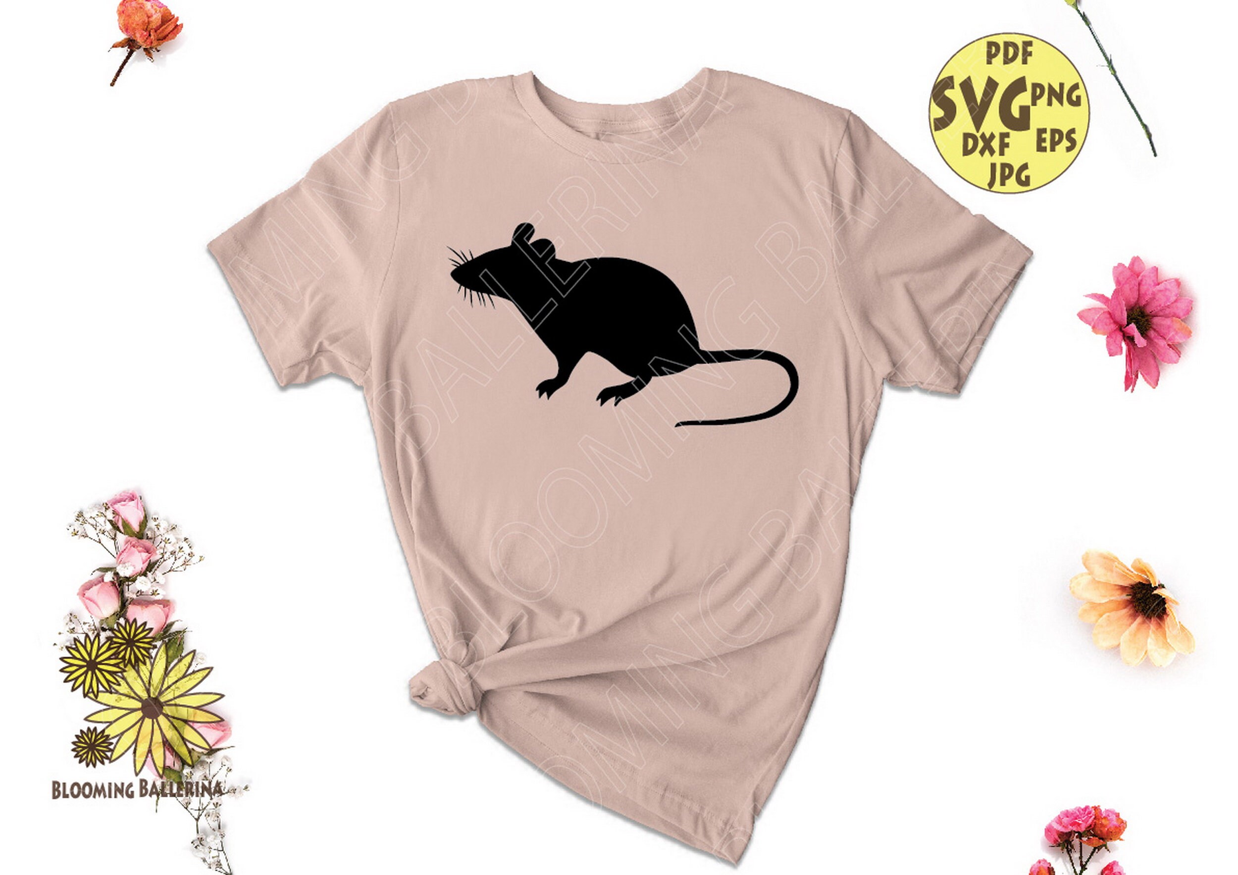 Rat With Plants and Leaves Svg File Botanical Rat With - Etsy