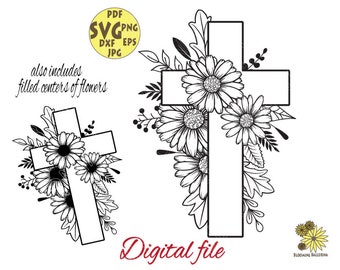 Download Floral Cross Svg Etsy