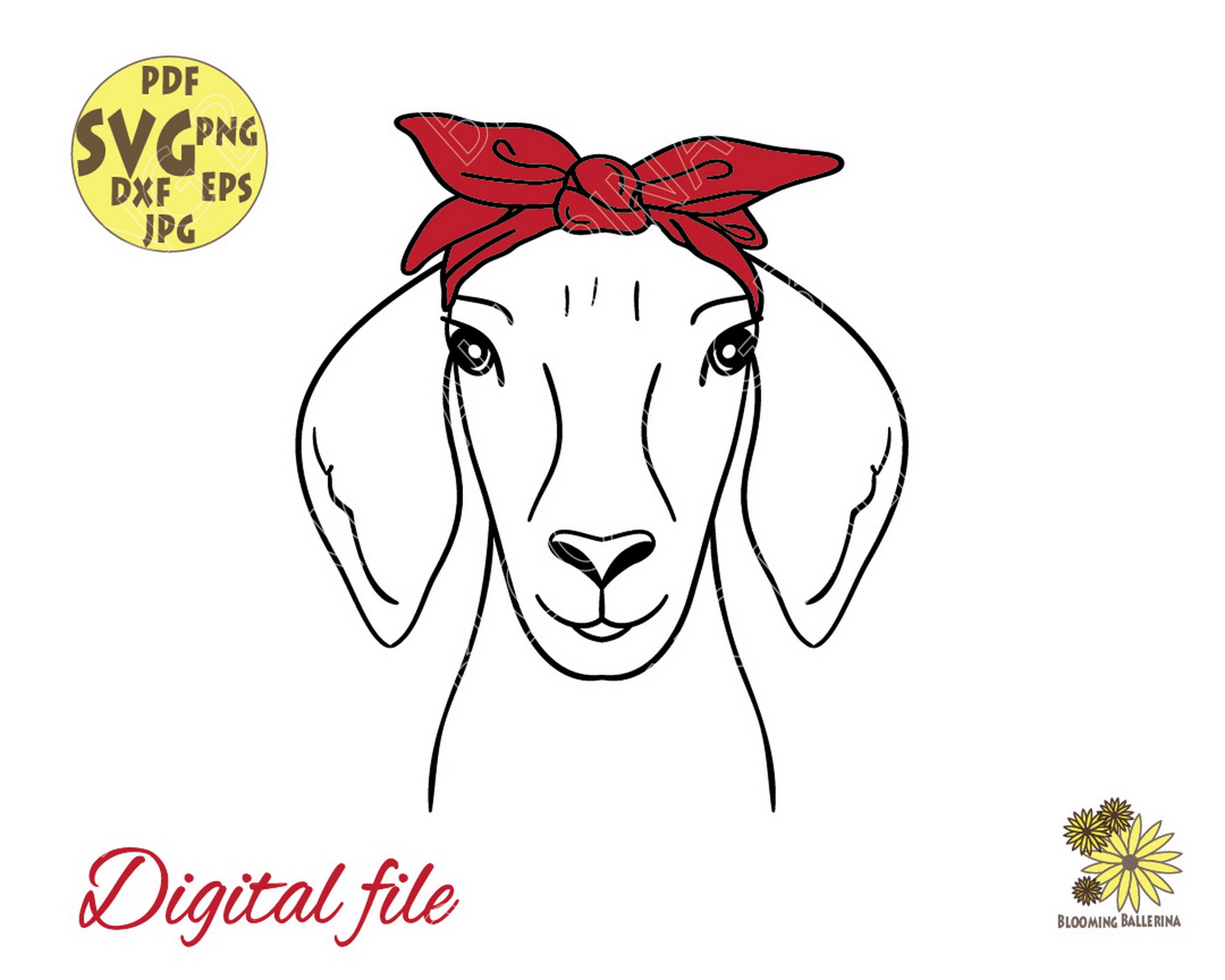 Download Goat Svg Goat with Red Bandana Svg Animal Bandana Svg | Etsy