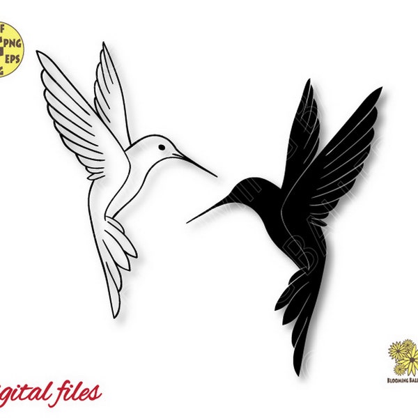 Hummingbird Silhouette, Hummingbird Svg, Hummingbirds Svg, Hummingbird cut file, Hummingbird digital file, Hummingbird gifts, Humming bird