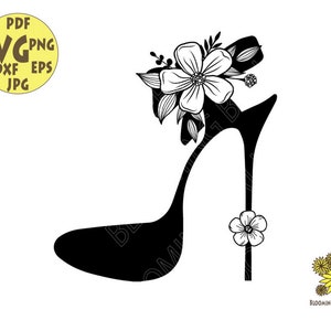 High Heels Svg, Floral High Heels svg, Beauty Glamour Svg, Womens Shoes SVG, Shoes with bow, Flowers High Heels SVG, Stiletto Clipart, SVG