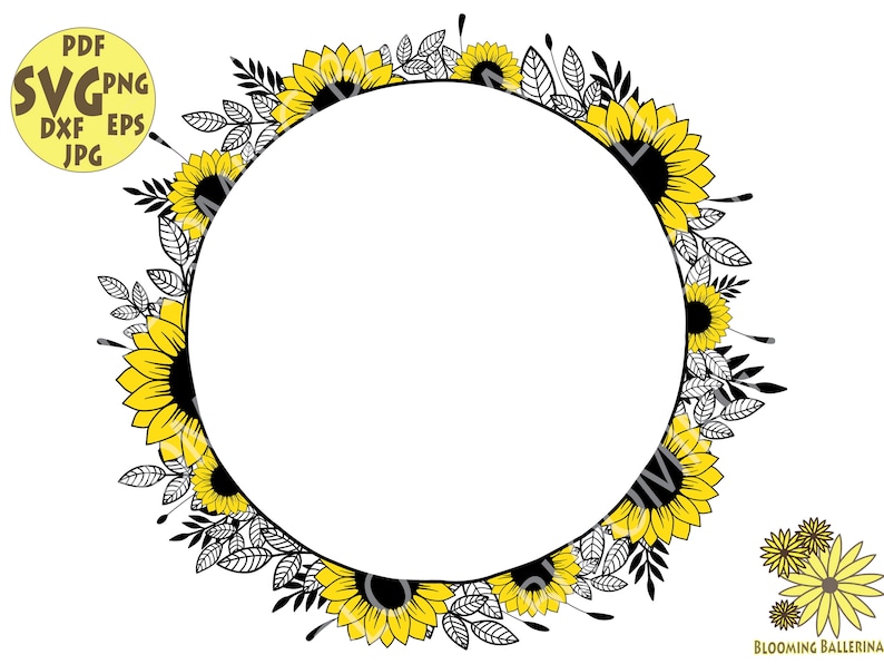 Free Free 202 Sunflower Half Leaf Wreath Svg SVG PNG EPS DXF File