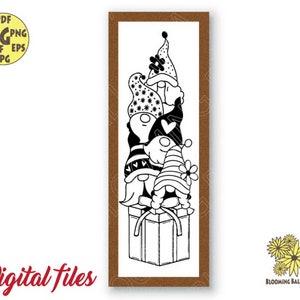 Gnomes Porch Sign Svg file, Gnome Svg, Gnomes Welcome Sign Svg, Christmas Home Decoration Winter Porch Sign SVG Gnome svg, Vertical sign