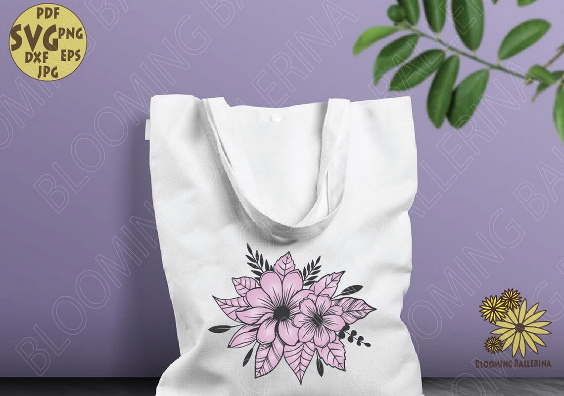 Floral A to Z Alphabet With Magnolias and Leaves Svg File, Flower 0 to ...