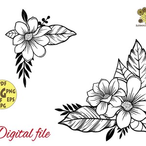 Magnolia Svg, Floral border svg, Floral Corners Svg, Magnolia Svg, Frame Svg, Floral frame svg, Monogram frame,Botanical Svg, Floral Svg