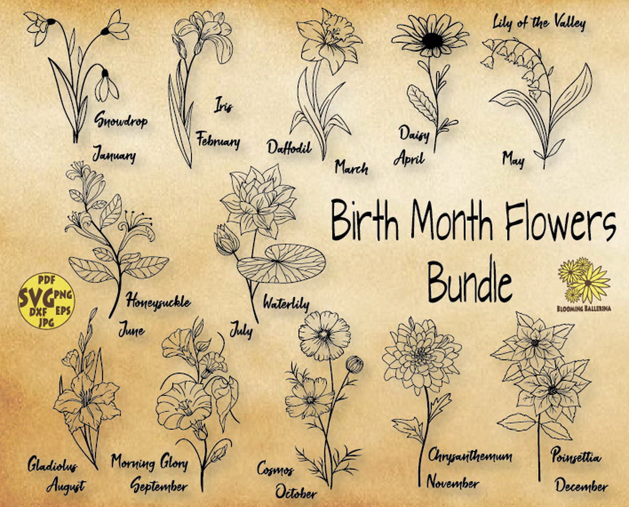 April & November Birth Flower Tattoos