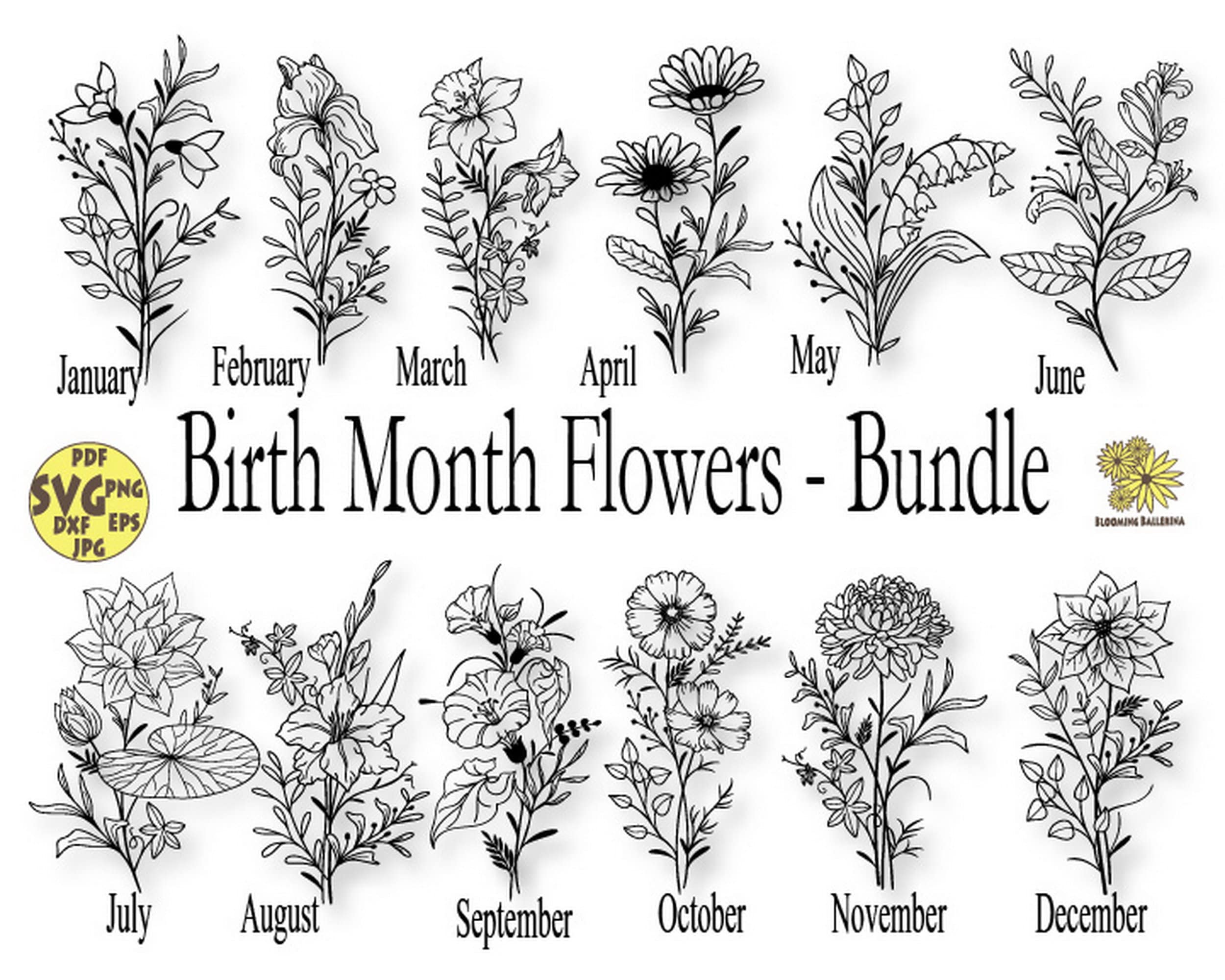 December Birth Flower Tattoo  Etsy