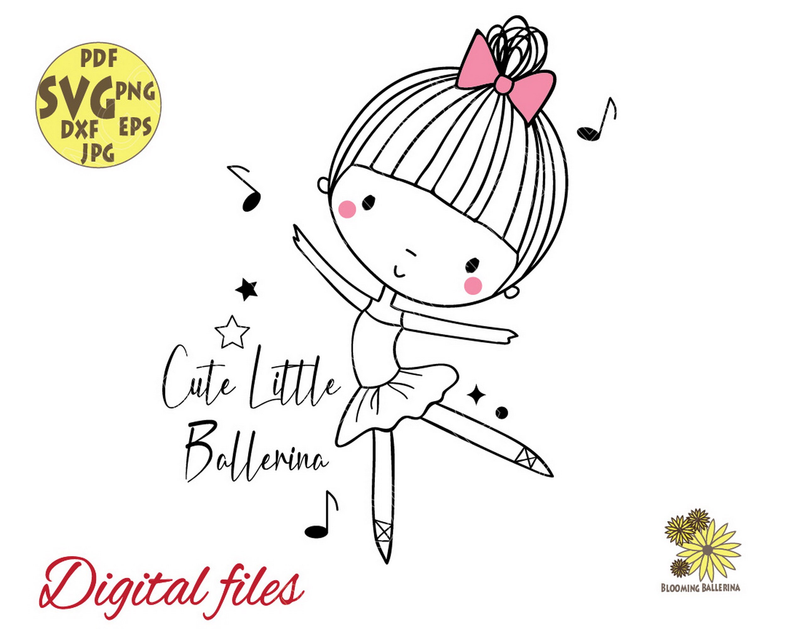 Cute Little Ballerina Svg Little Girl Ballerina Dancing Svg Etsy