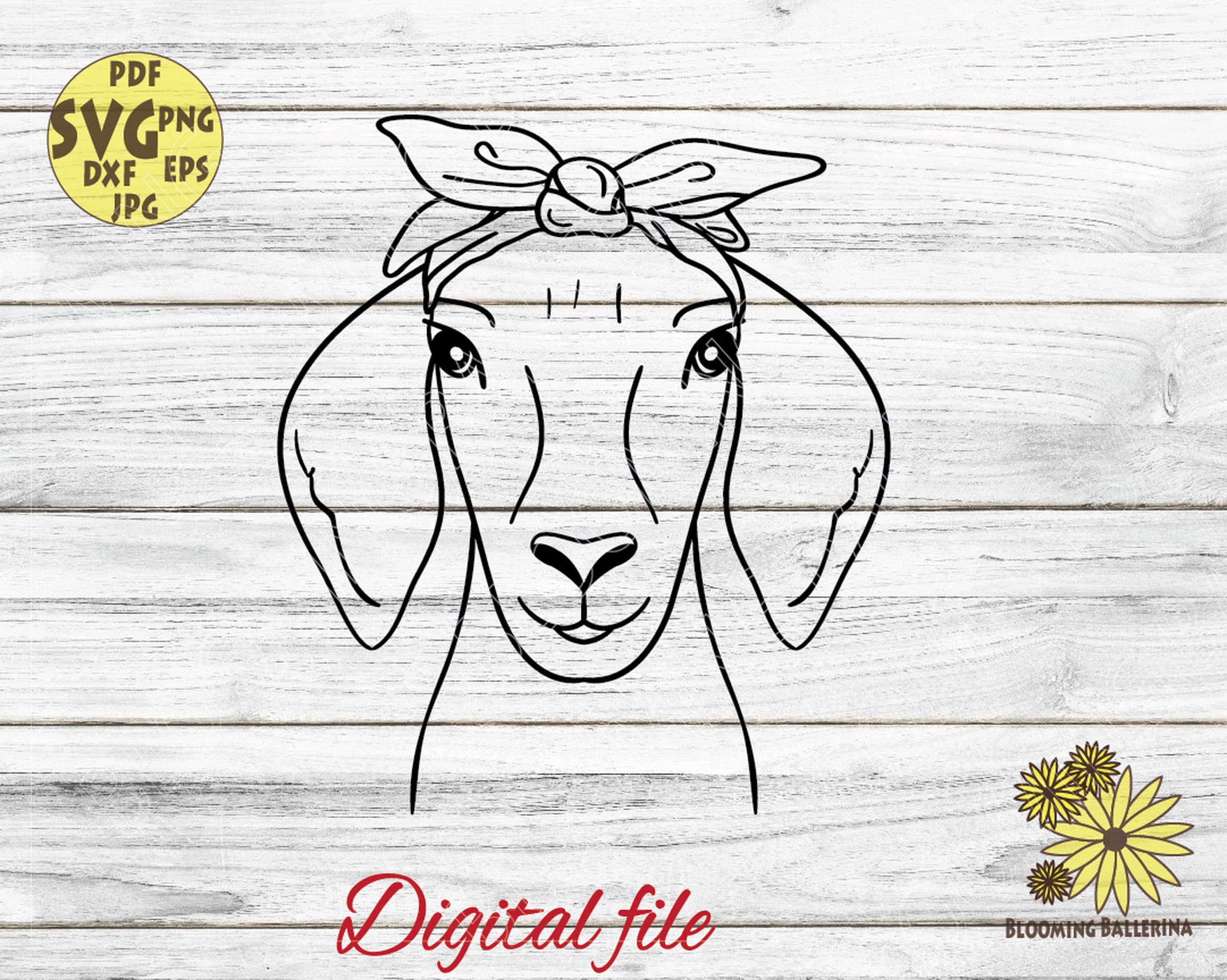 Download Goat Svg Goat with Red Bandana Svg Animal Bandana Svg | Etsy