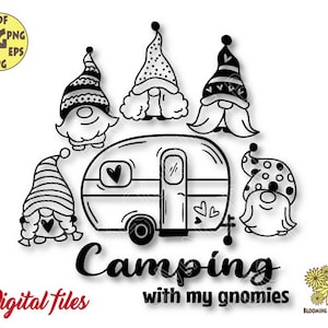Camping with my Gnomies Svg file, Gnomes Svg, Camp life svg, Camper Svg file, Van Svg, Funny Camping Svg, Camping sign svg, Camping svg