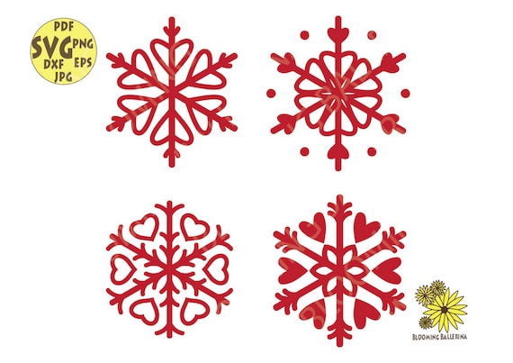 Download Snowflake Svg Heart Svg Love Flake Winter Svg Christmas Etsy