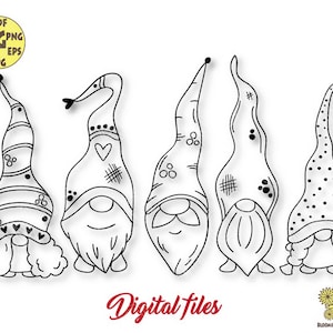 Bundle Gnomes Svg file, Gnome SVG, Cute Garden Gnome SVG, Nordic Gnome Svg, Gnome Clipart, Christmas Gnomes Svg,Valentine Gnome Svg cut file