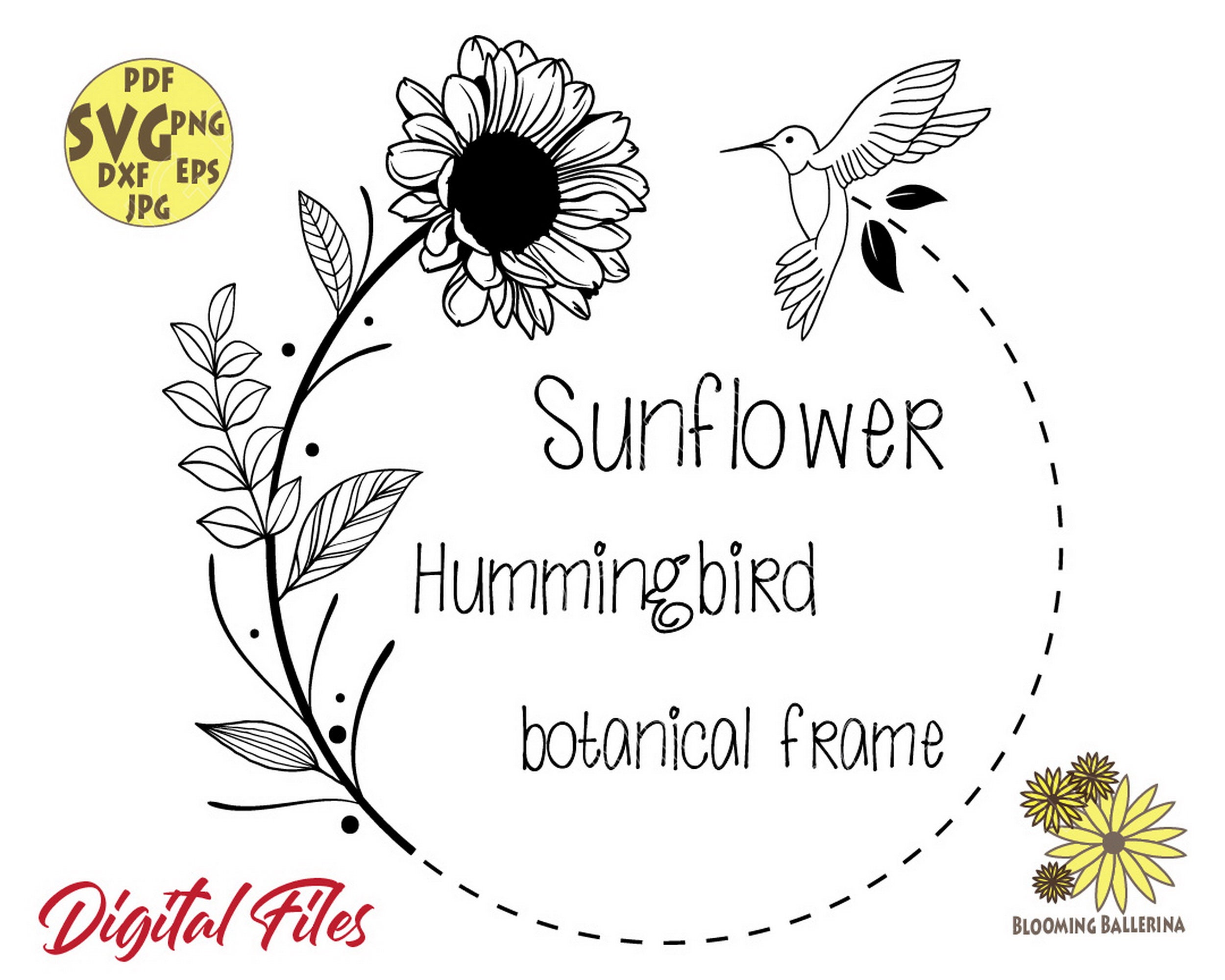 Free Free 90 Sunflower And Hummingbird Svg SVG PNG EPS DXF File