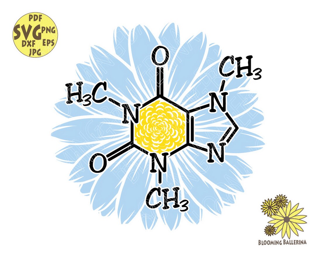 Daisy With Caffeine Molecule Svg File, Daisy Svg, Flower Coffee Svg ...