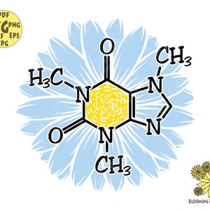 Daisy With Caffeine Molecule Svg File, Daisy Svg, Flower Coffee Svg ...