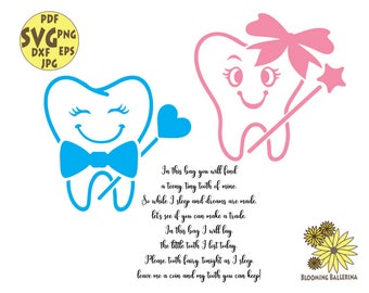 Girl and Boy Tooth svg, Tooth Fairy Bag SVG, Tooth SVG file, Tooth Fairy Cricut, Tooth PNG, Tooth Fairy Bag Svg,Girl Tooth Svg,Boy Tooth Svg