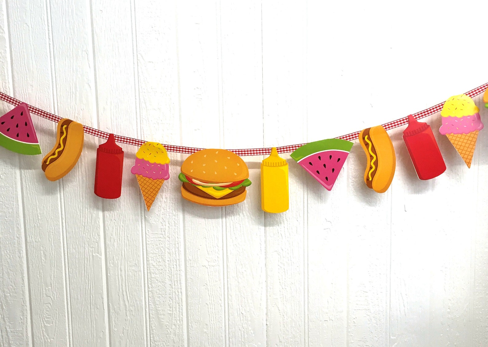 Hamburger Garland Barbeque Garland Cookout Food Truck Etsy