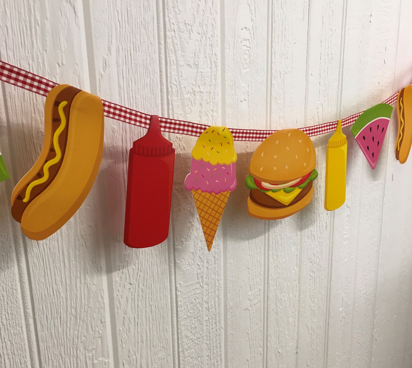 Hamburger Garland Barbeque Garland Cookout Food Truck Etsy